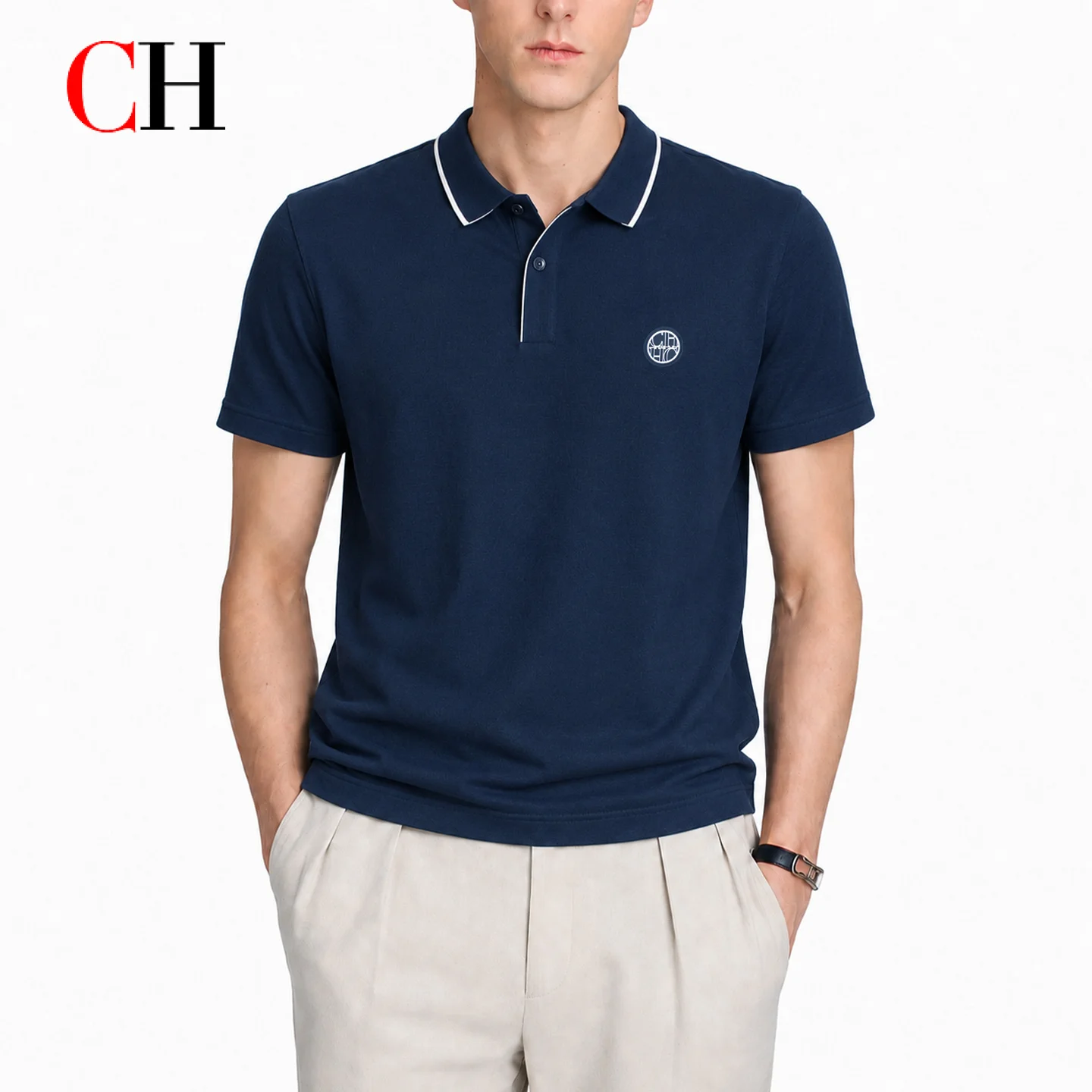 Kaos Polo Lengan Pendek Kerah  - Golf Equipment Logo ulasan dan harga