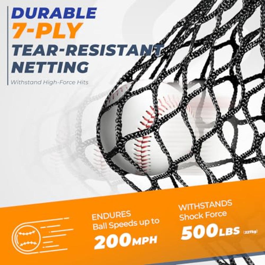 Jaring Bisbol 7 x 7 Kaki, Jari - Practice Net Hitting ulasan dan harga
