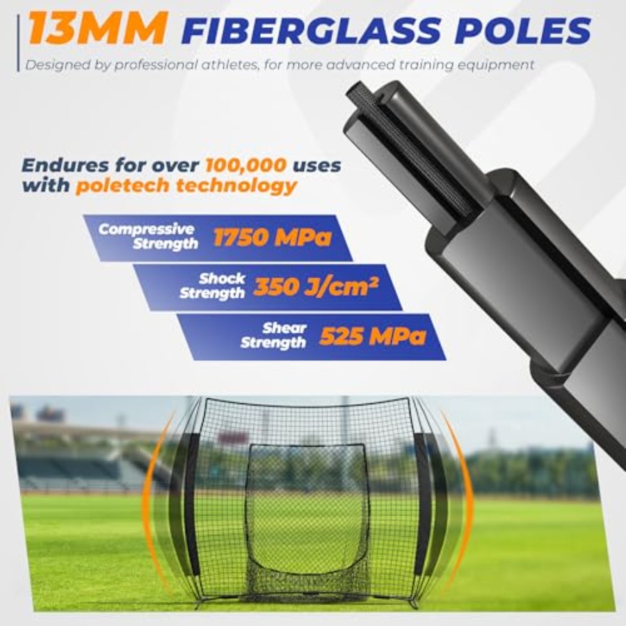 Jaring Bisbol 7 x 7 Kaki, Jari - Practice Net Hitting ulasan dan harga